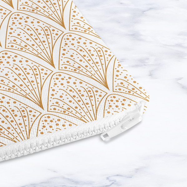 White Abstract Make Up Bag