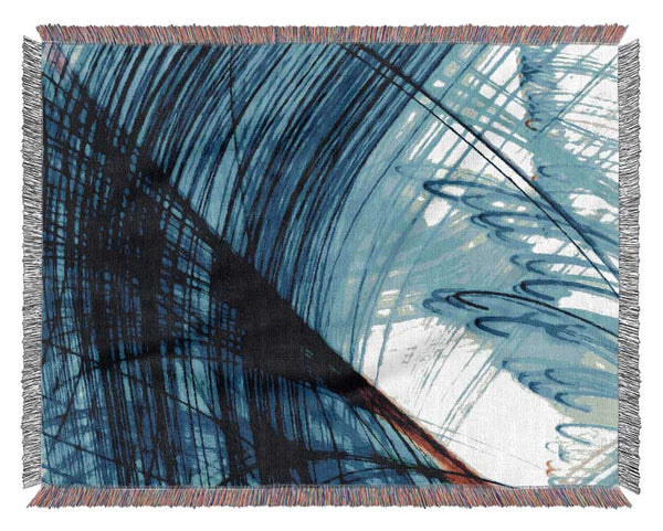 Electrical Blues Woven Blanket