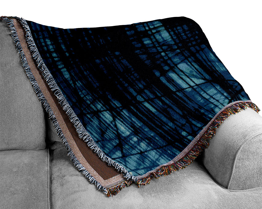 Electrical Blues Woven Blanket
