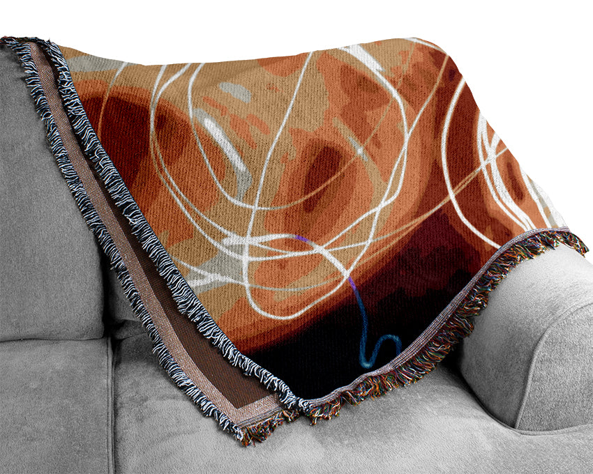 Golden Lava Fury Woven Blanket