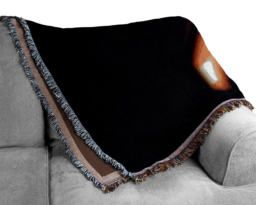 Golden Light Rings Woven Blanket