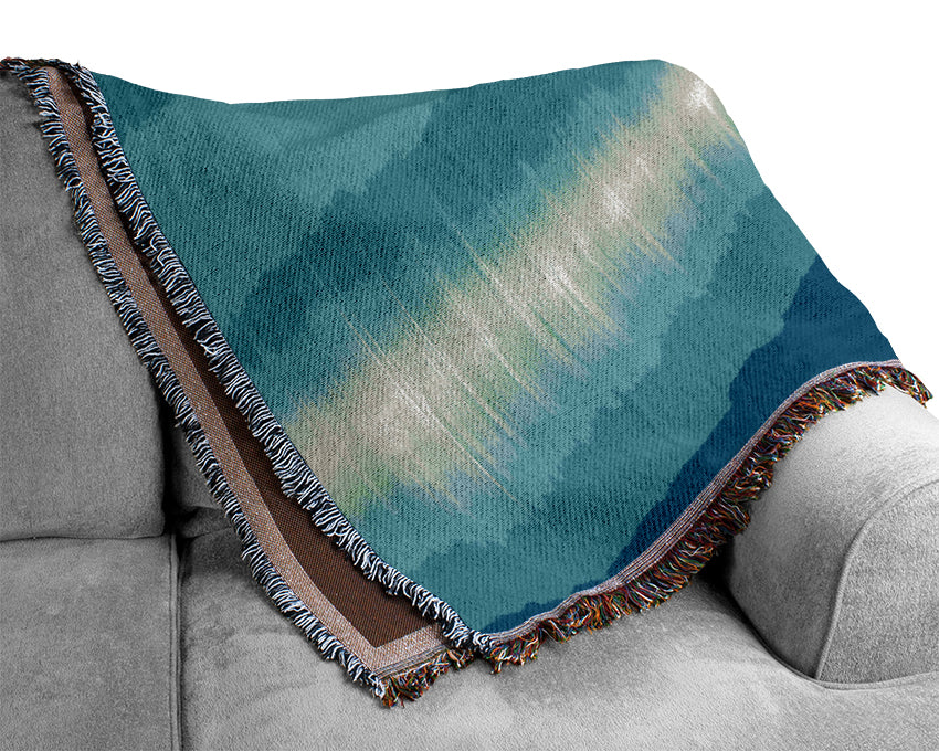 Green Shock Wave Woven Blanket