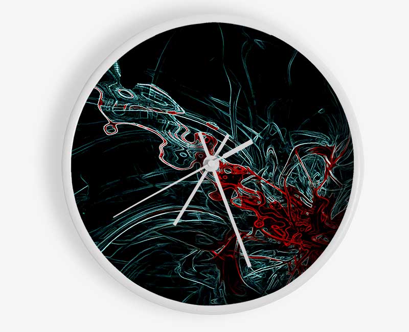 Infusion Red Clock - Wallart-Direct UK