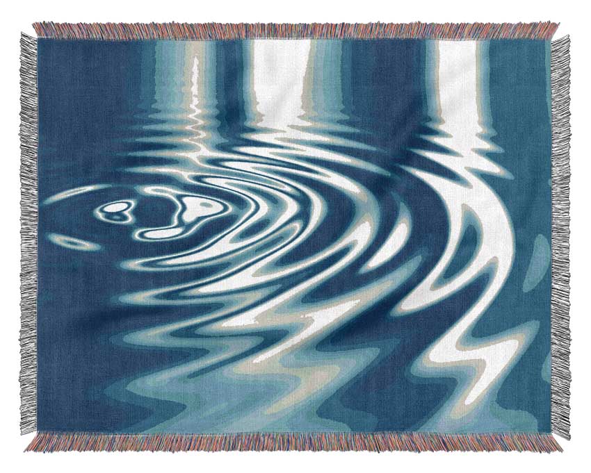 Liquid Blue Ripples Woven Blanket