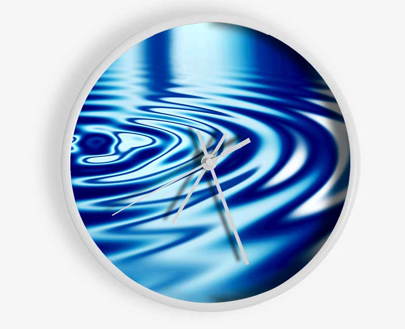 Liquid Blue Ripples Clock - Wallart-Direct UK