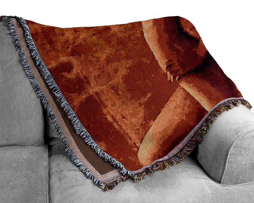 Orange Angel Wings Woven Blanket