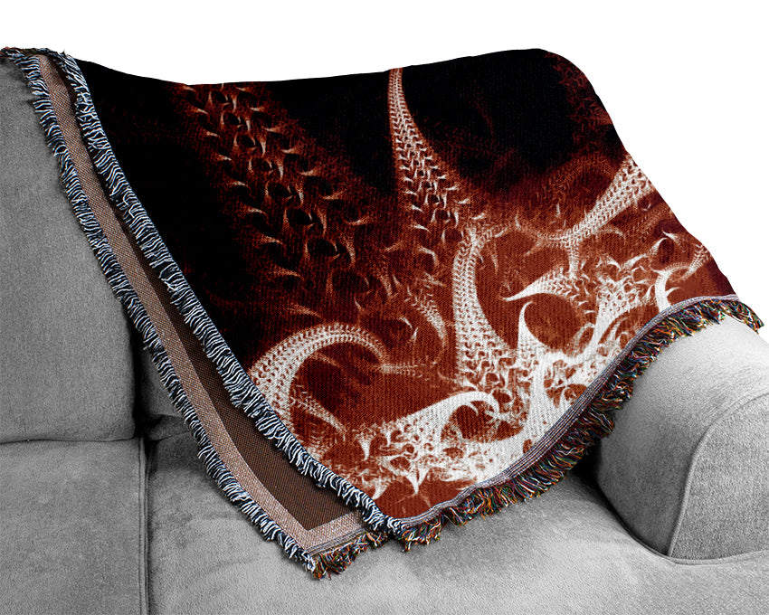 Past And Present Red Woven Blanket