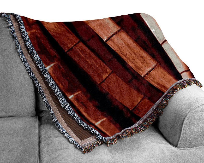 Red Bamboo Woven Blanket