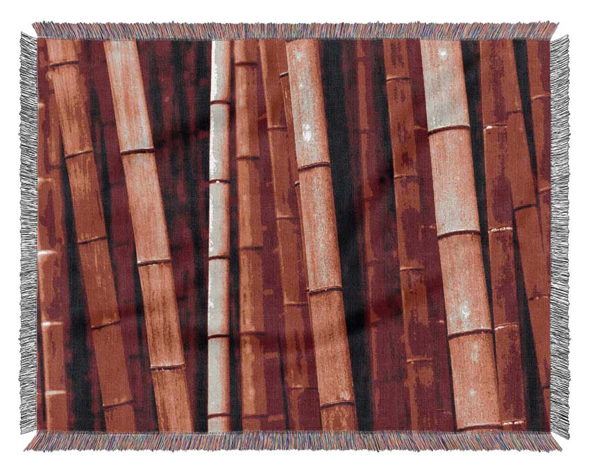 Red Bamboo Woven Blanket