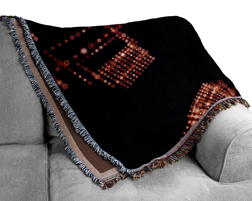 Red City Lights Woven Blanket
