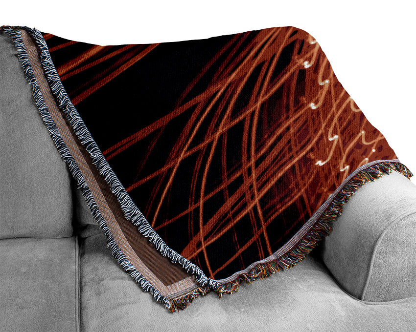 Red Distraction Woven Blanket