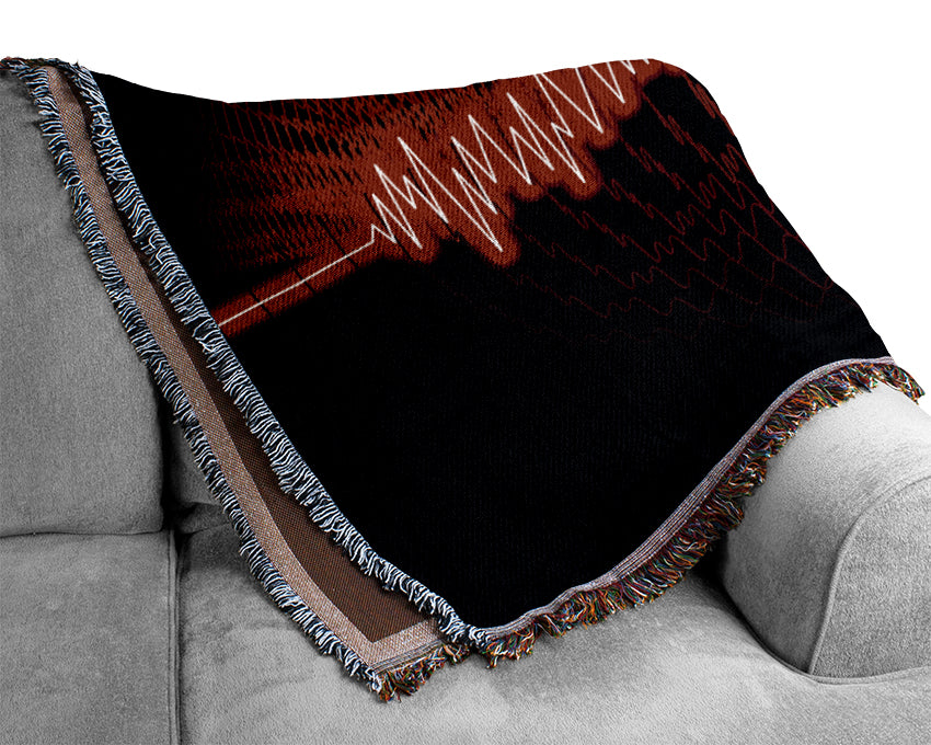 Red Frequency Woven Blanket