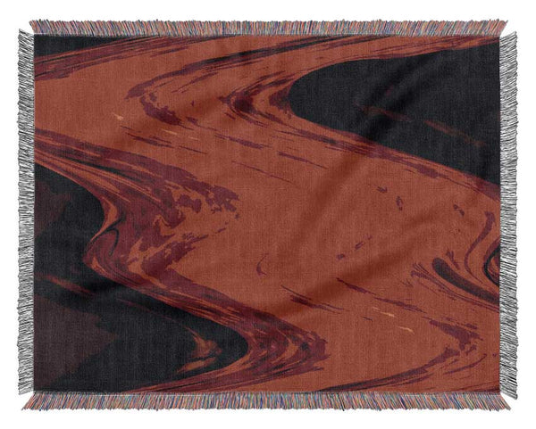Red Lava River Woven Blanket