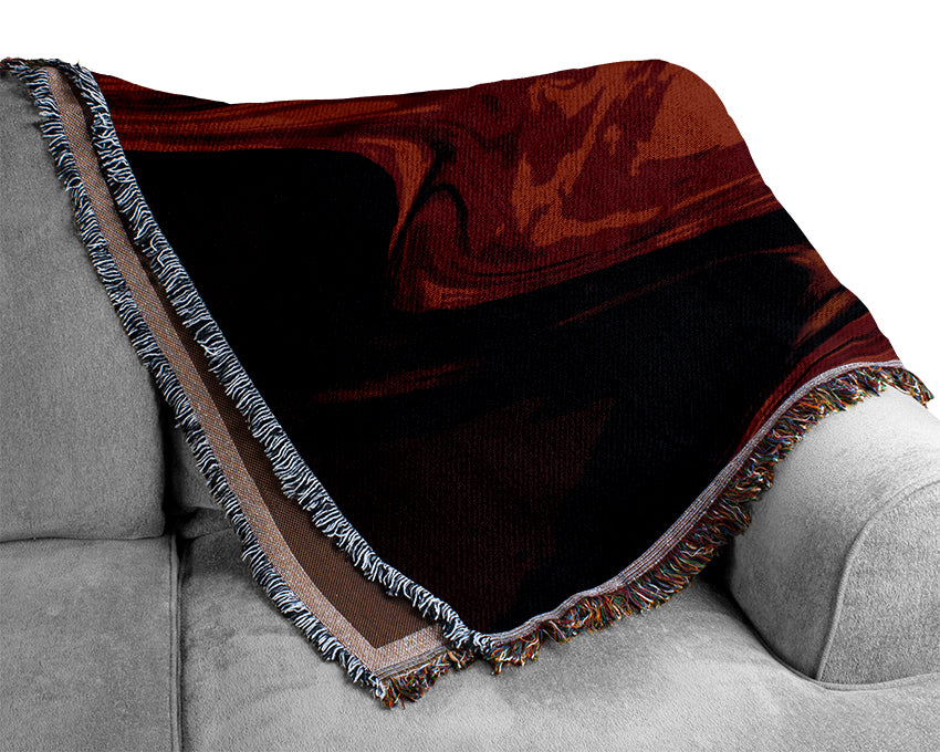 Red Lava River Woven Blanket