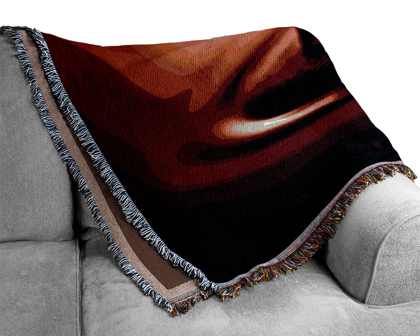 Red Water Droplet Woven Blanket