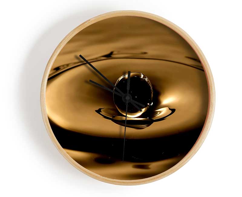 Sepia Water Drop Clock - Wallart-Direct UK