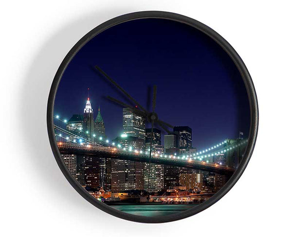 Brooklyn Bridge New York Lights Clock - Wallart-Direct UK