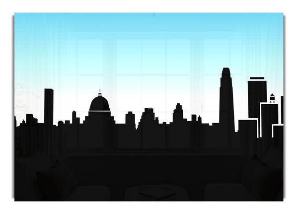 City Skyline Silhouette Cartoon