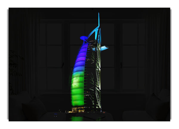 Dubai Building Green Blue