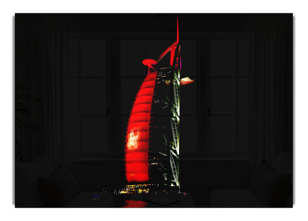 Dubai Building Red