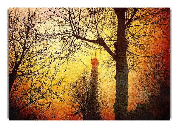 Eiffel Tower Through The Golden Trees