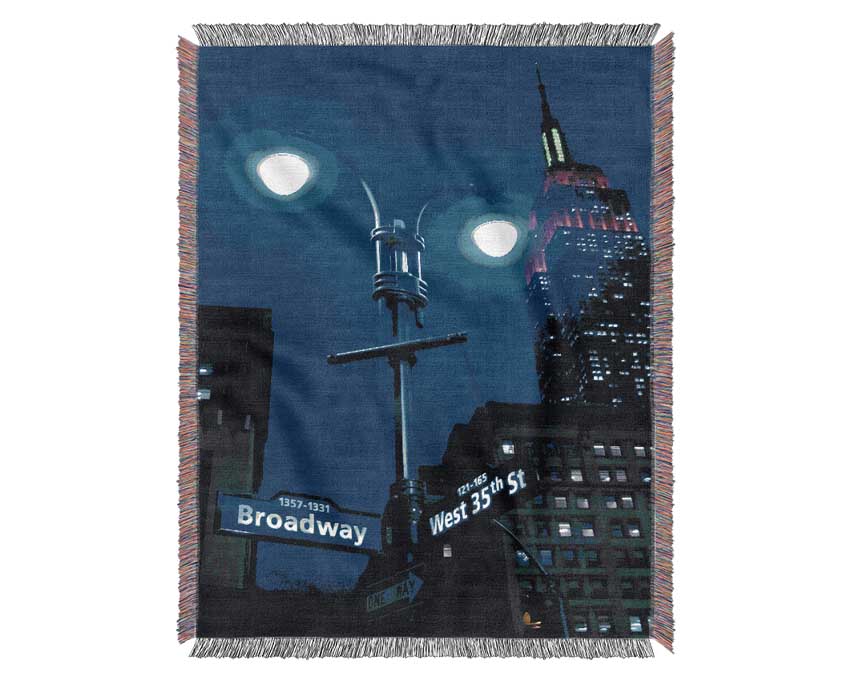 Empire State Building Lights Woven Blanket