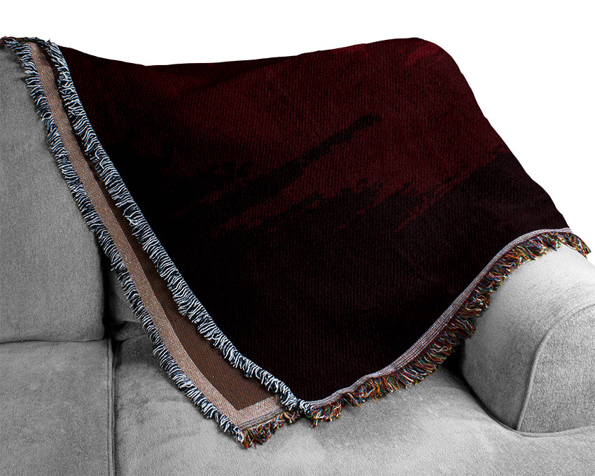 English Countryside At Dawn Woven Blanket
