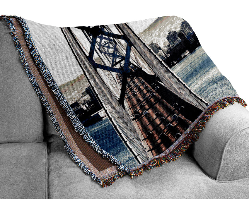 Intersection On Bay Bridge Woven Blanket