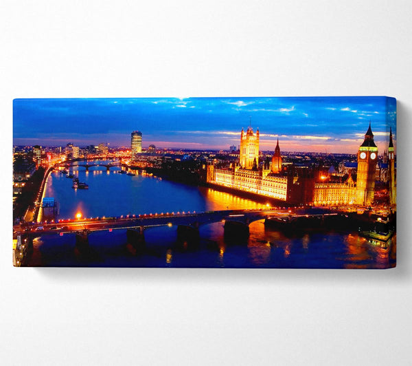 London Ariel View Night Blues
