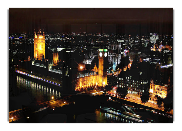 London Ariel View Night Lights