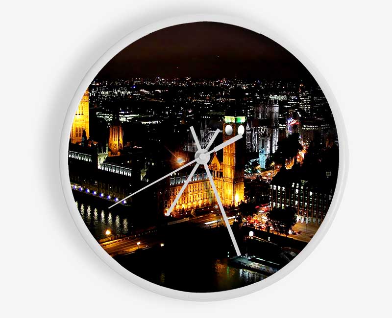 London Ariel View Night Lights Clock - Wallart-Direct UK