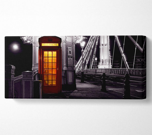 London Bridge Telephone Box Red B n W