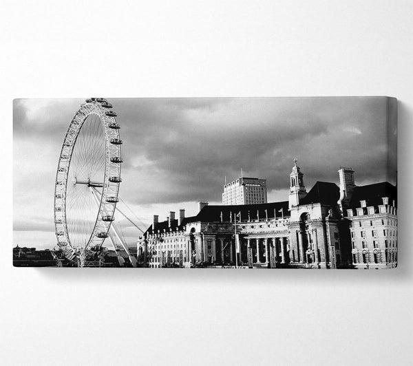 London Eye Clouds B n W