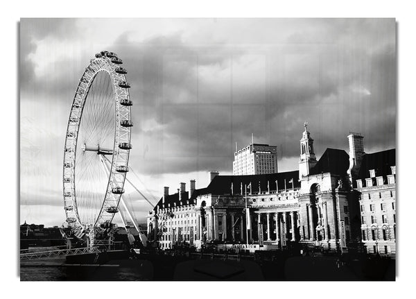 London Eye Clouds B~w