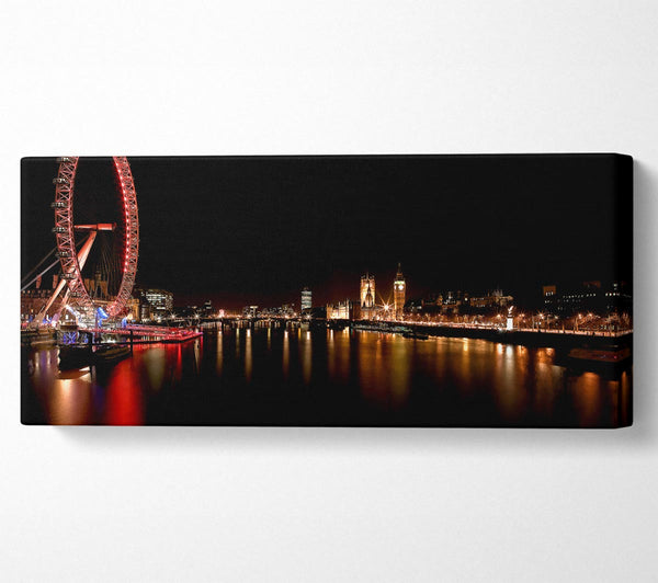 London Eye Red Water Reflections