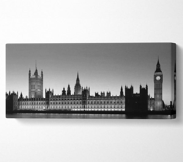 London Houses Of Parliament On The Thames B n W