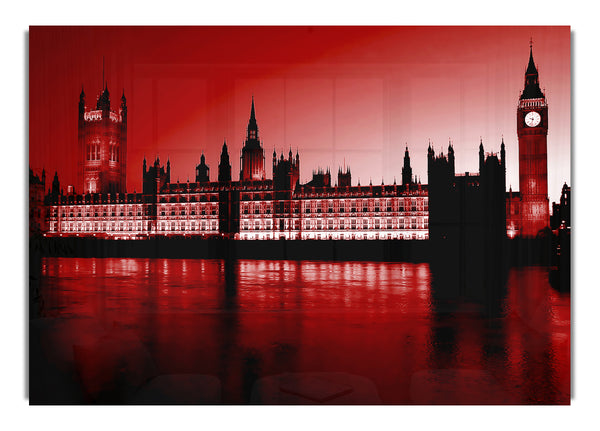 London Houses Of Parliament Red