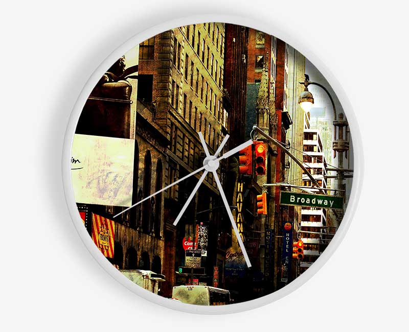 New York By Day Clock - Wallart-Direct UK
