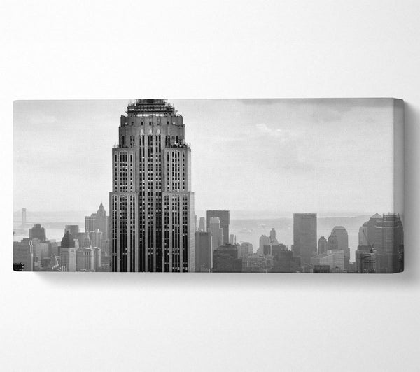 New York City Empire State B n W Skies