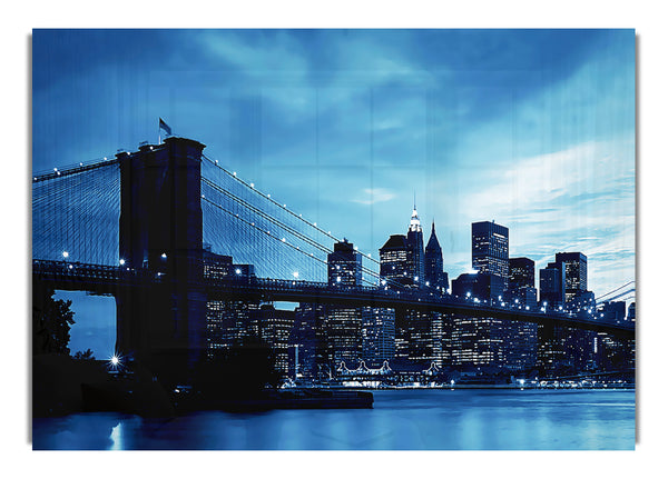 New York City Brooklyn Bridge Blue