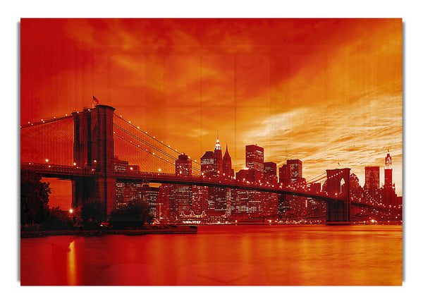 New York City Brooklyn Bridge Orange