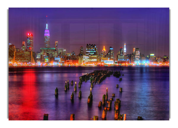 New York City Purple Sky Reflections