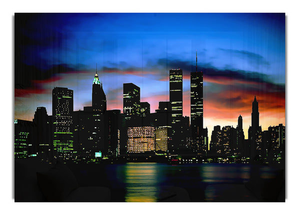 New York City Twin Towers At Night