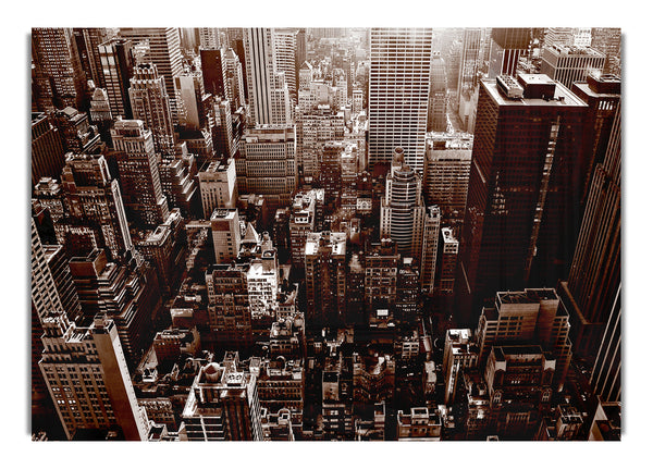 New York City View From The Empire State Sepia