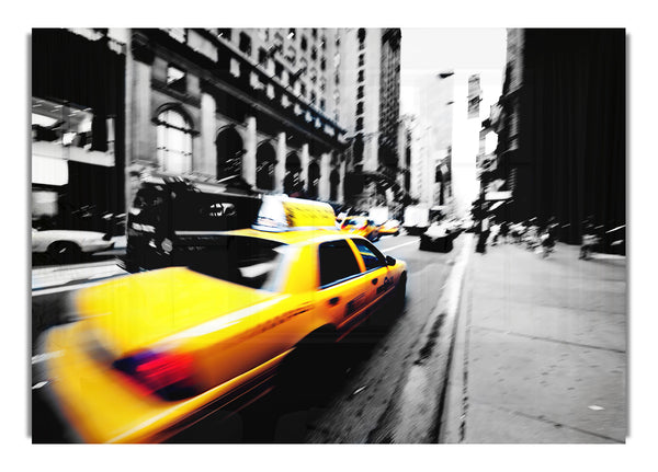 New York City Yellow Cab Blur Architecture Can