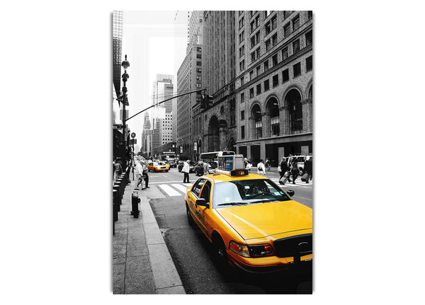 New York City Yellow Taxi Cab On B~w