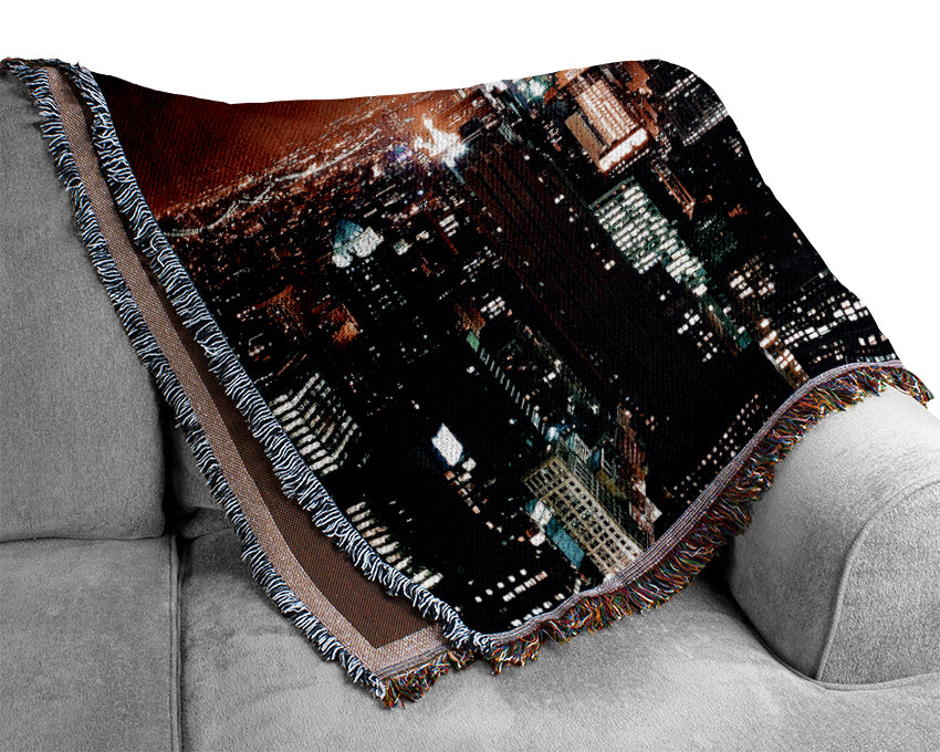 New York Empire State Glow Woven Blanket