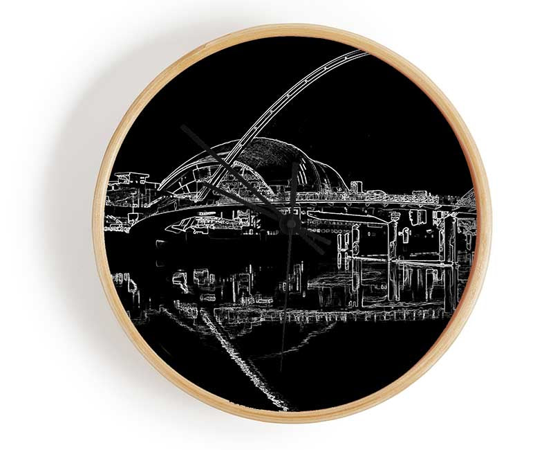 Gateshead Newcastle Millennium Bridge Psychedelic Clock - Wallart-Direct UK