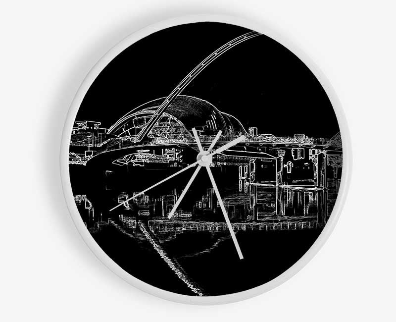 Gateshead Newcastle Millennium Bridge Psychedelic Clock - Wallart-Direct UK