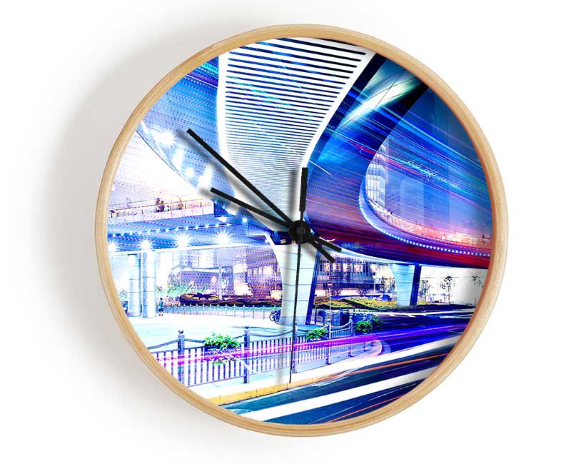 Night Urban Traffic Clock - Wallart-Direct UK